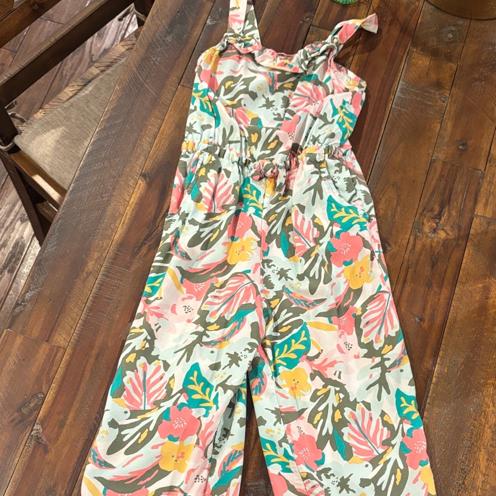 Girls Floral Jumpsuit